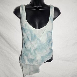 Free people blue tie dye assymetrical mermaid siren chiffon top